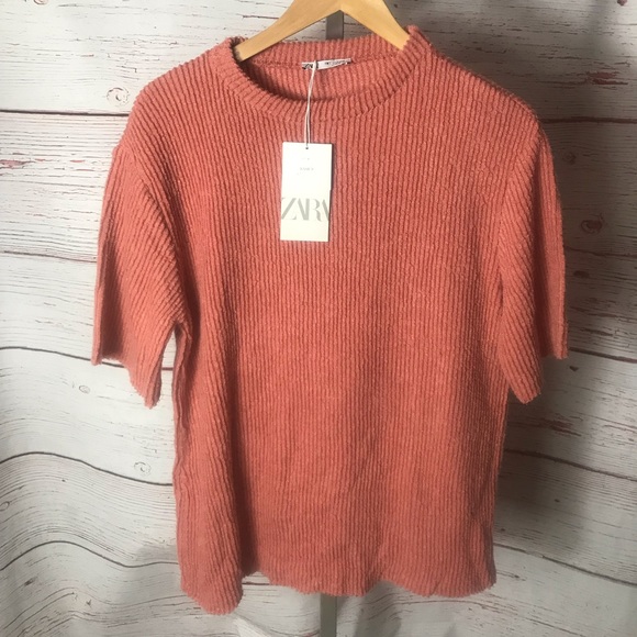 Zara Knit Short Sleeve Sweater NWT - Picture 2 of 4